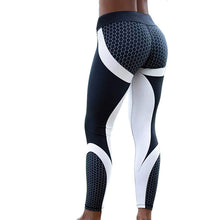 Load image into Gallery viewer, Hayoha Mesh Pattern Print Leggings fitness Leggings For Women Sporting Workout Leggins Elastic Slim Black White Pants